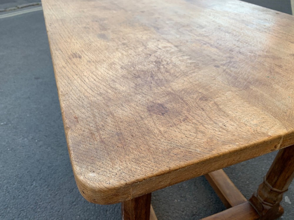 Arts and crafts oak library table Winchester College  View IV