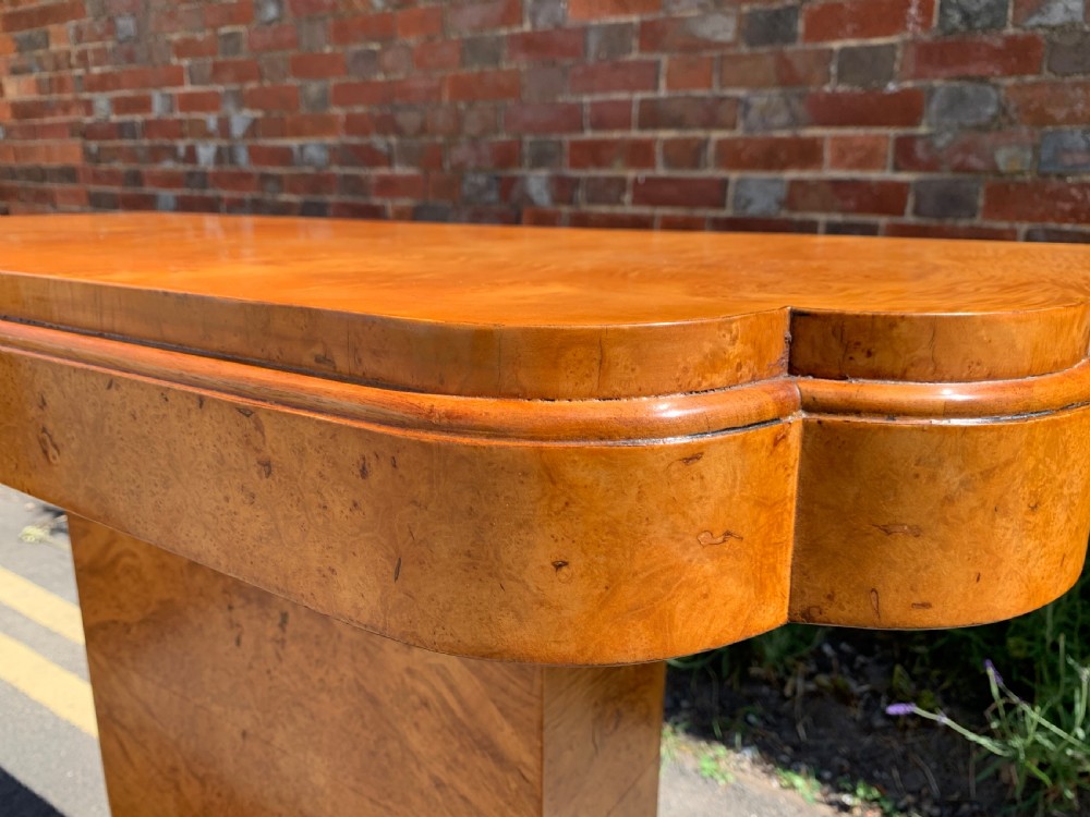 Pair of Art Deco Birdseye maple console tables View II