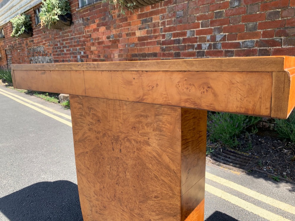 Pair of Art Deco Birdseye maple console tables View IV