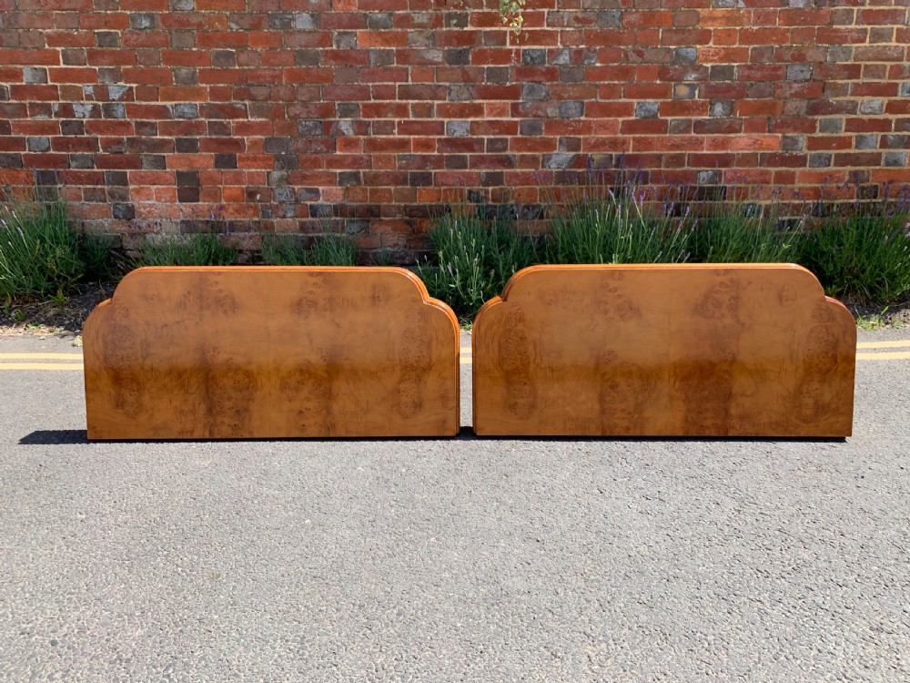 Pair of Art Deco Birdseye maple console tables View V