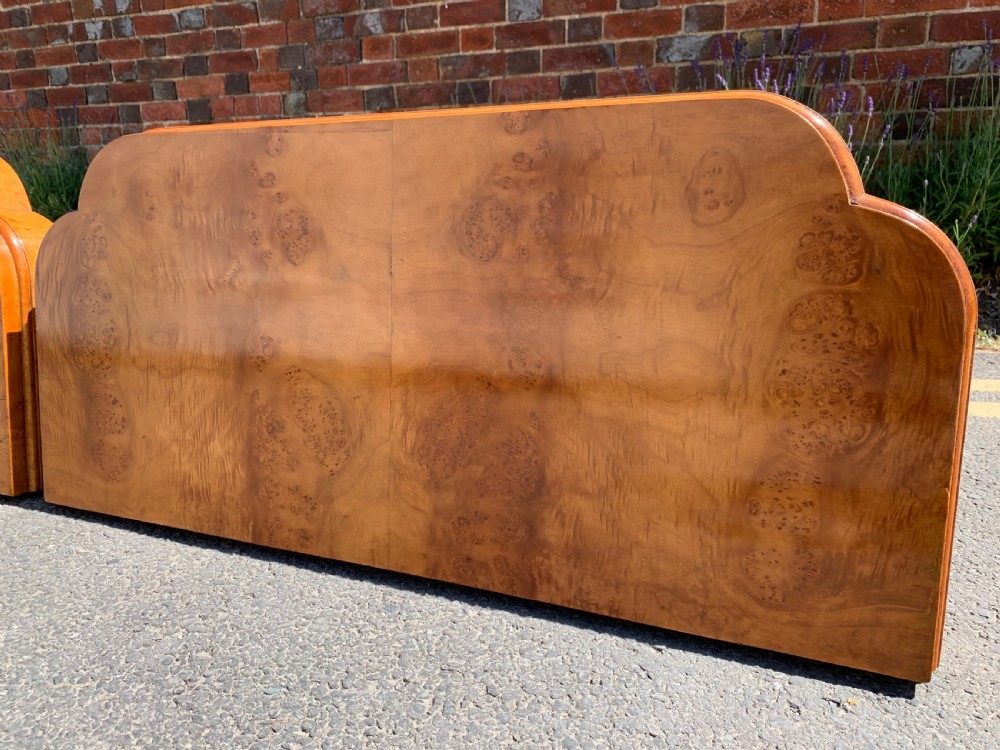 Pair of Art Deco Birdseye maple console tables View VI