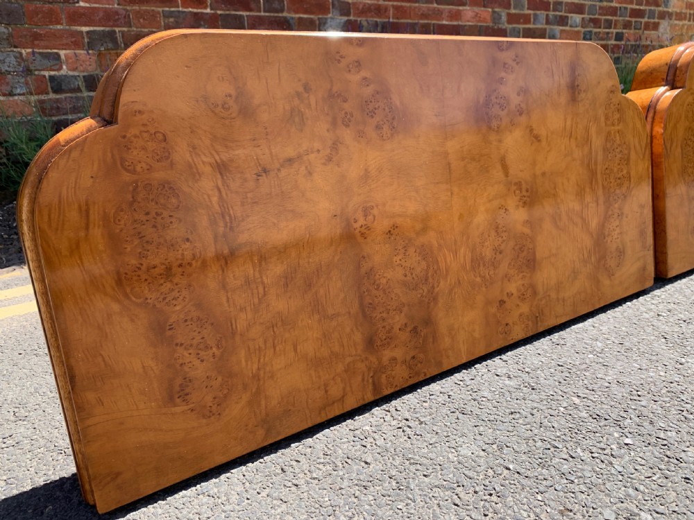 Pair of Art Deco Birdseye maple console tables View VII