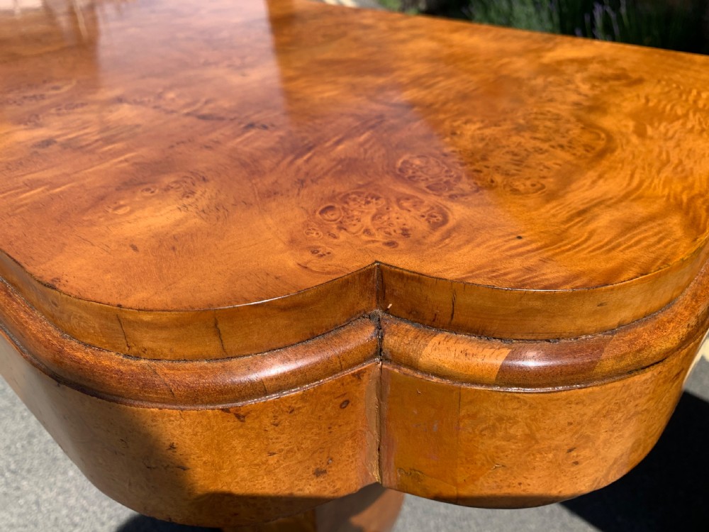 Pair of Art Deco Birdseye maple console tables View IX