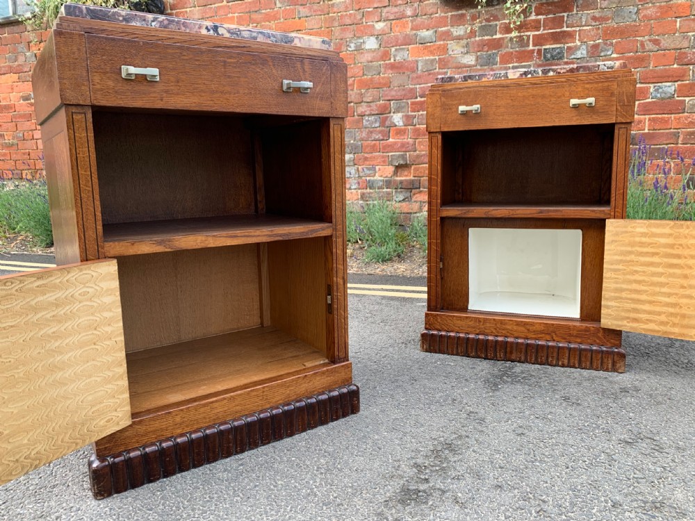 Pair of Art Deco bedside cupboards  View V