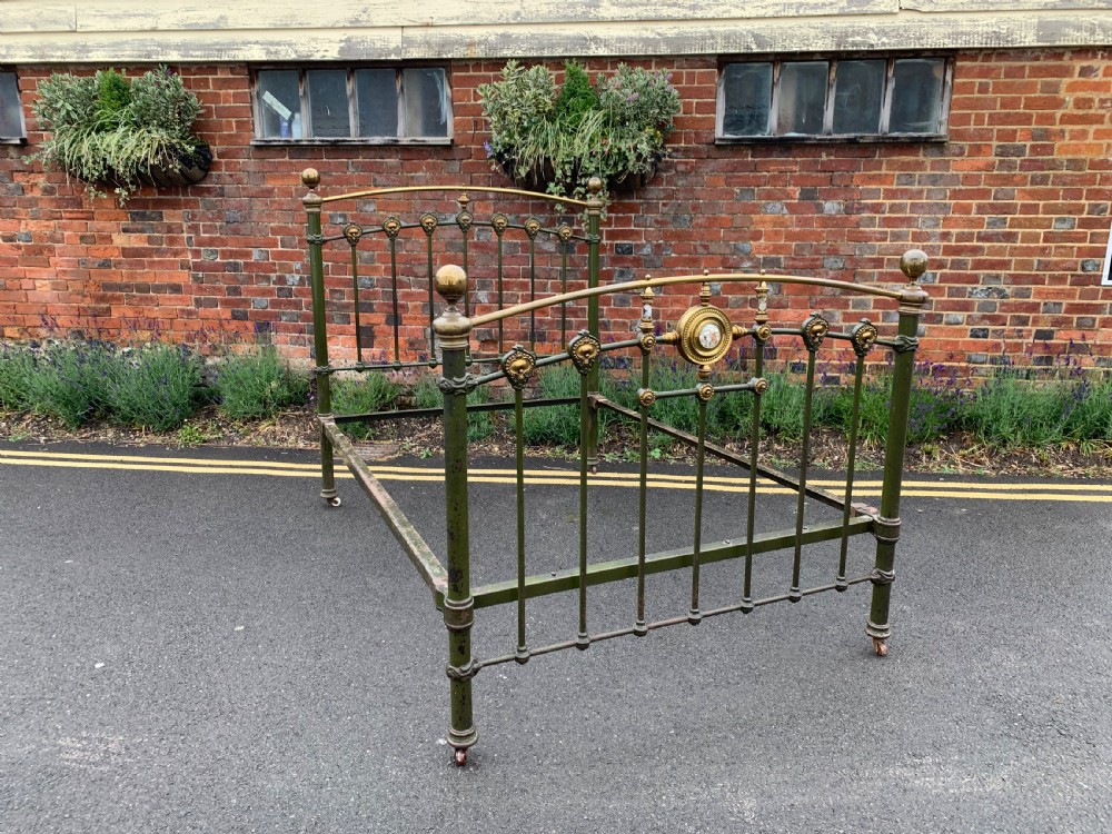 Victorian brass and iron double bed