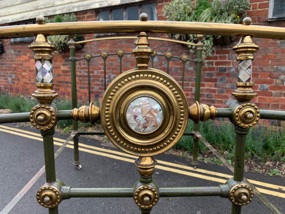 Victorian brass and iron double bed View II