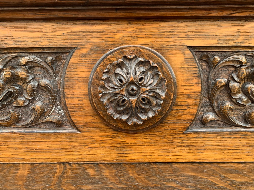 Edwardian oak bookcase  View III