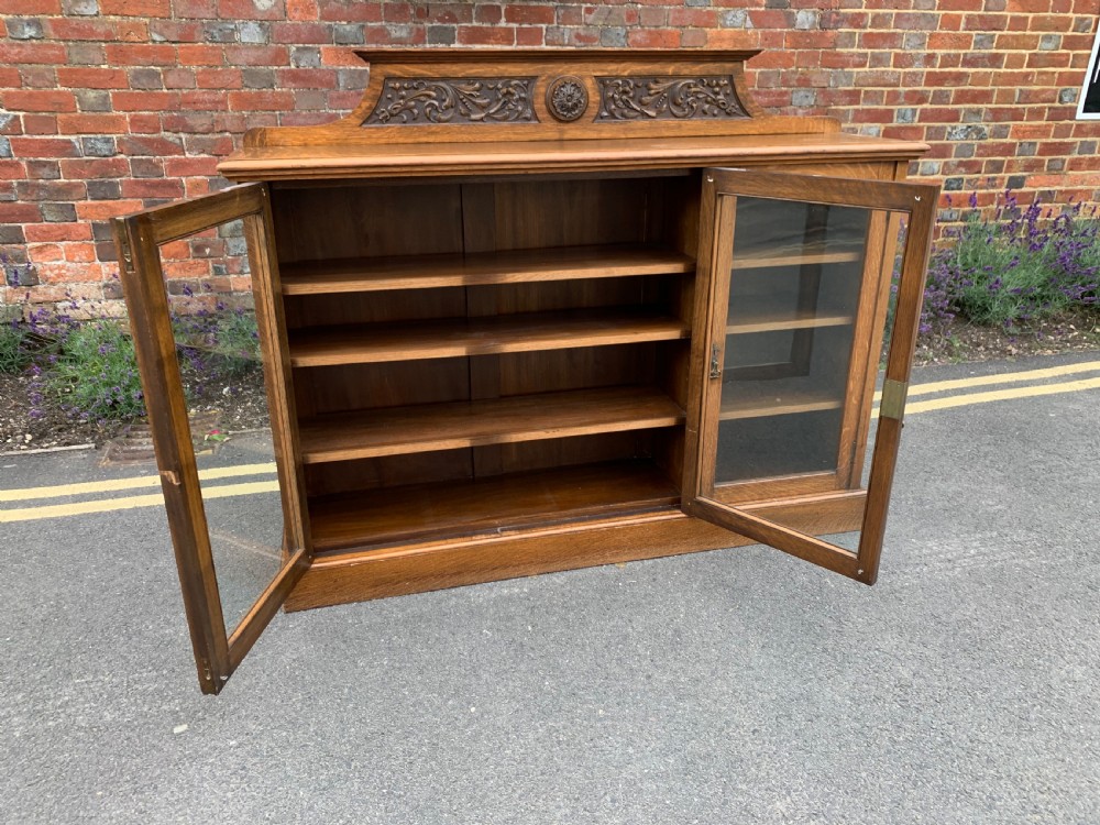 Edwardian oak bookcase  View X