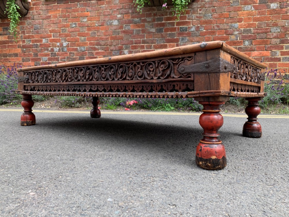 Antique Indian takhat coffee table  View III