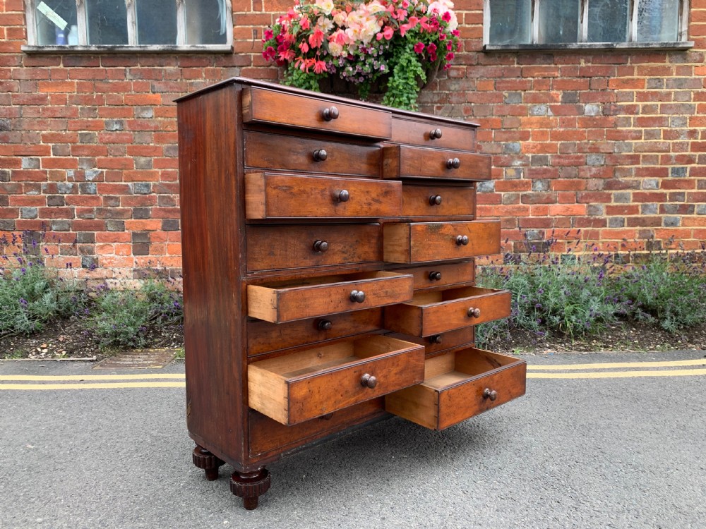 Nineteenth century mahogany bank of drawers  View VII