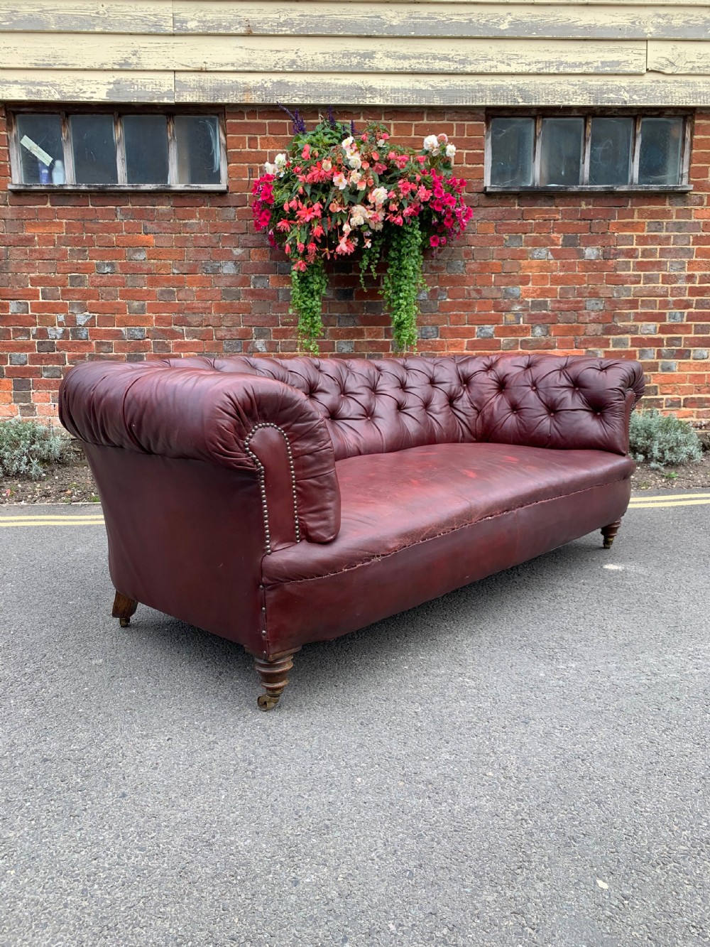 Victorian leather chesterfield  View V