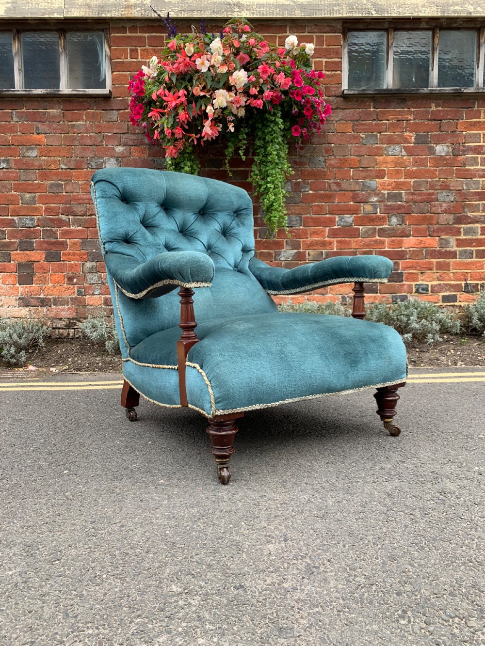 Victorian open armchair by Hampton and Sons