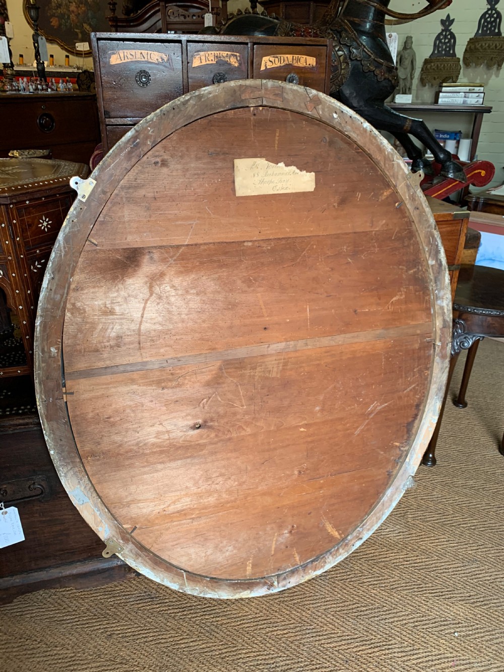 Large nineteenth century gilt oval mirror  View III