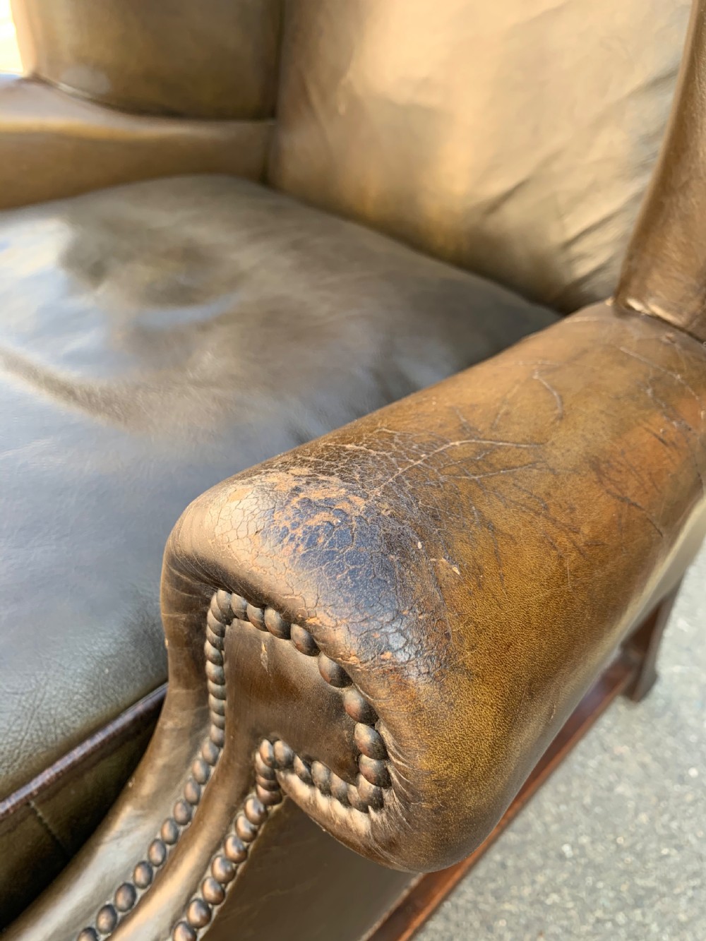 Leather wing armchair  View II