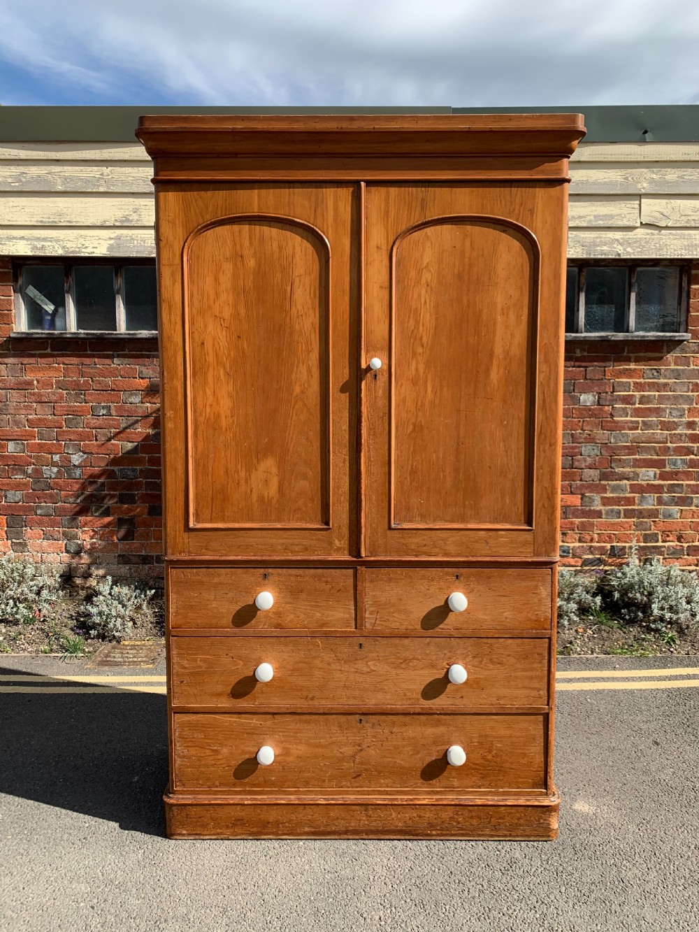 Victorian Pine linen press 