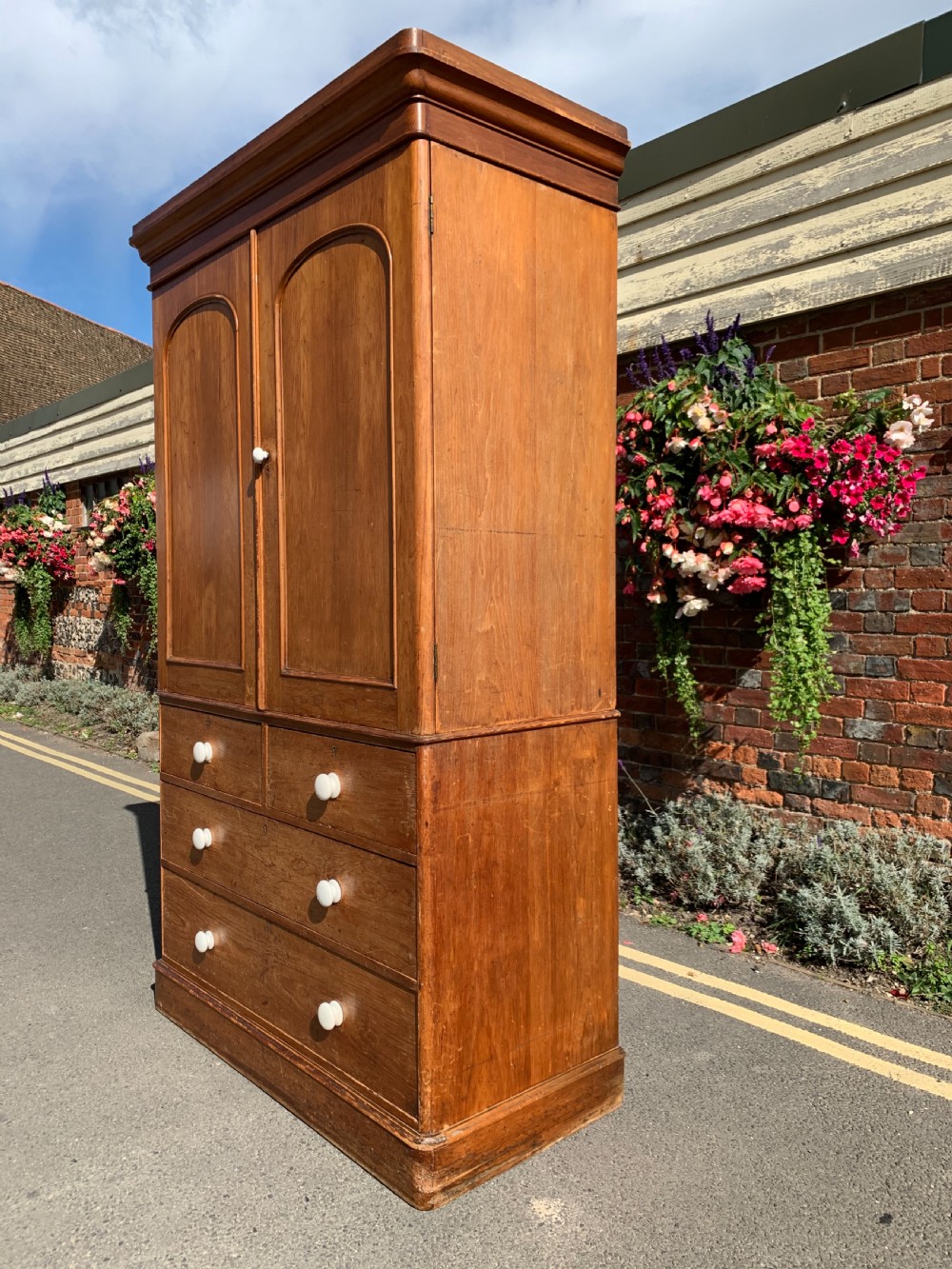 Victorian Pine linen press  View III