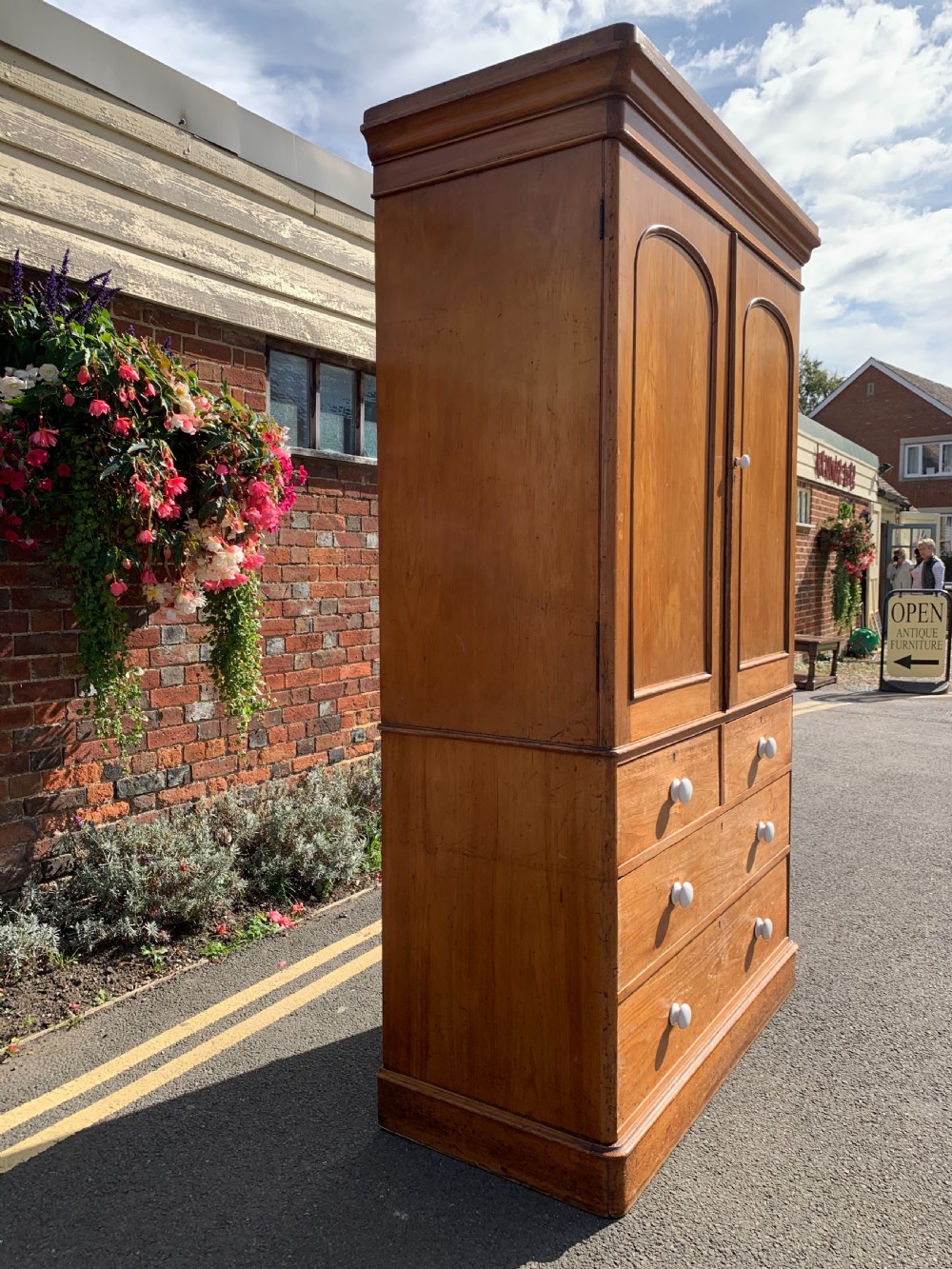 Victorian Pine linen press  View V