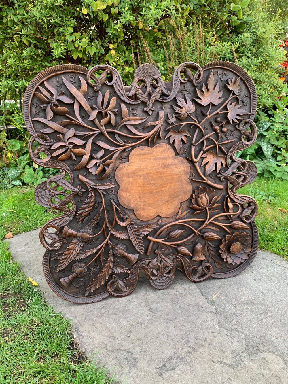 Kashmiri carved Walnut table  View III