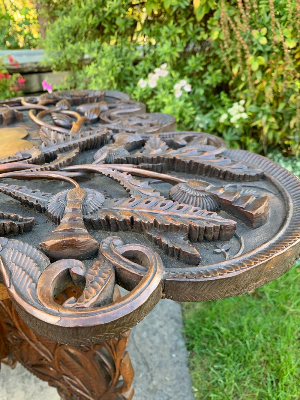 Kashmiri carved Walnut table  View IV