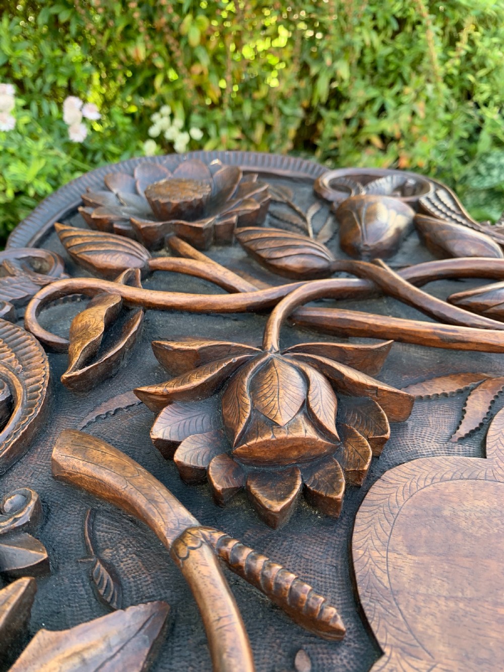 Kashmiri carved Walnut table  View V