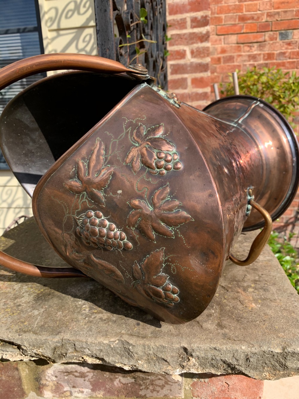 Victorian copper coal scuttle  View II