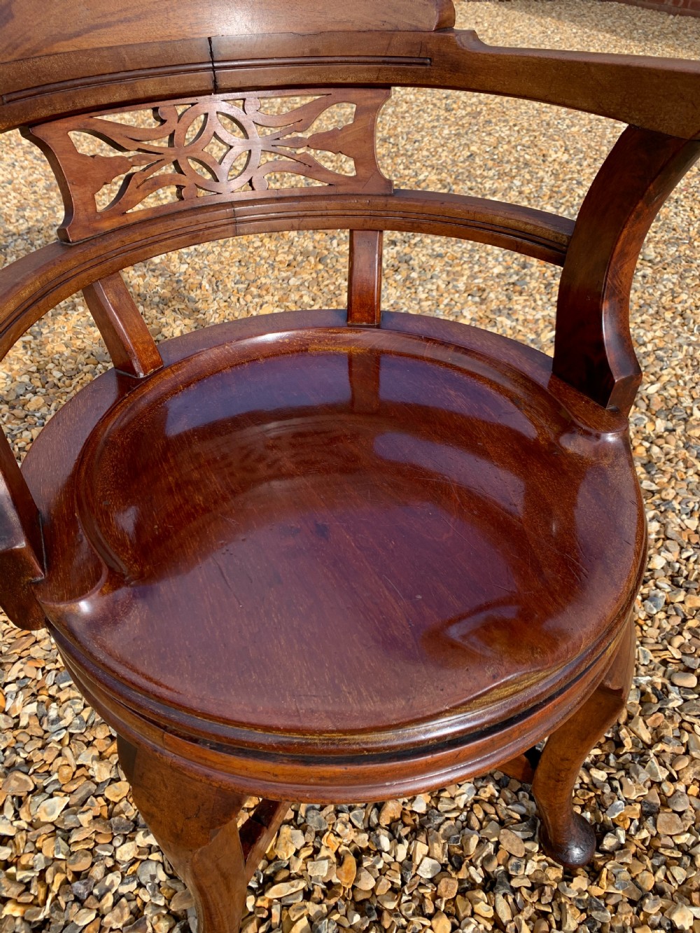 Victorian mahogany revolving desk chair  View IV