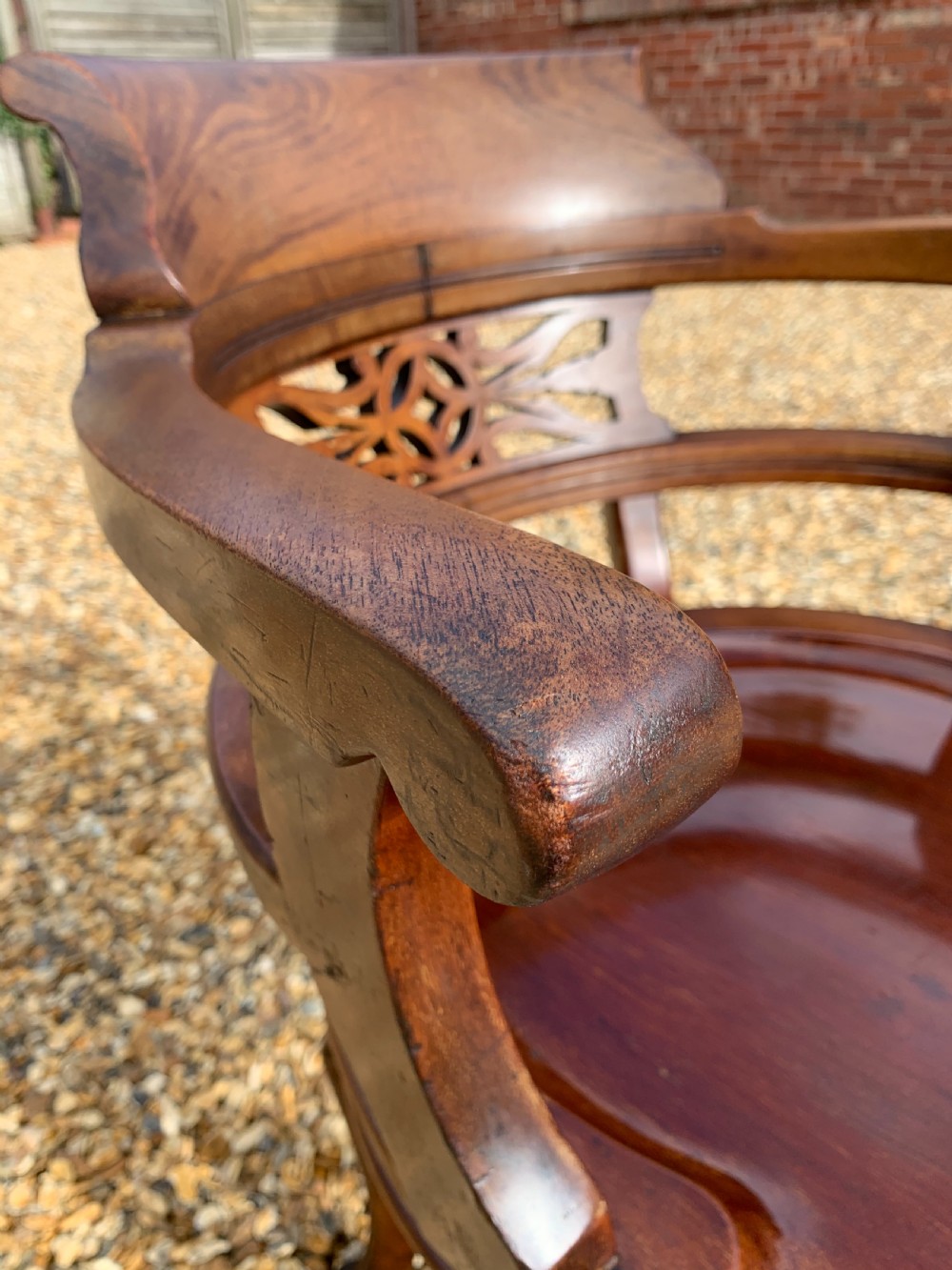 Victorian mahogany revolving desk chair  View VI