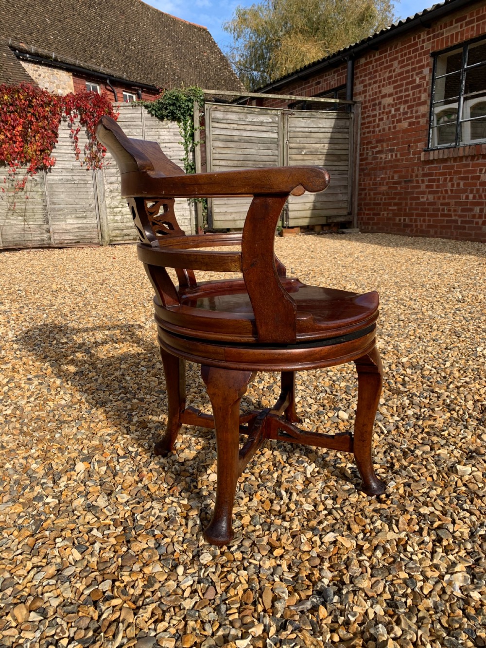 Victorian mahogany revolving desk chair  View VIII