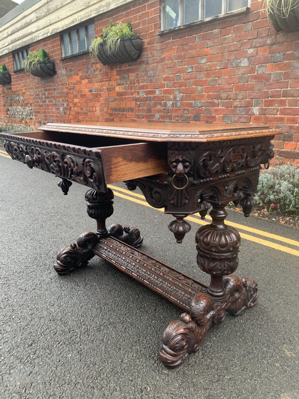 Continental carved Oak centre table  View VI