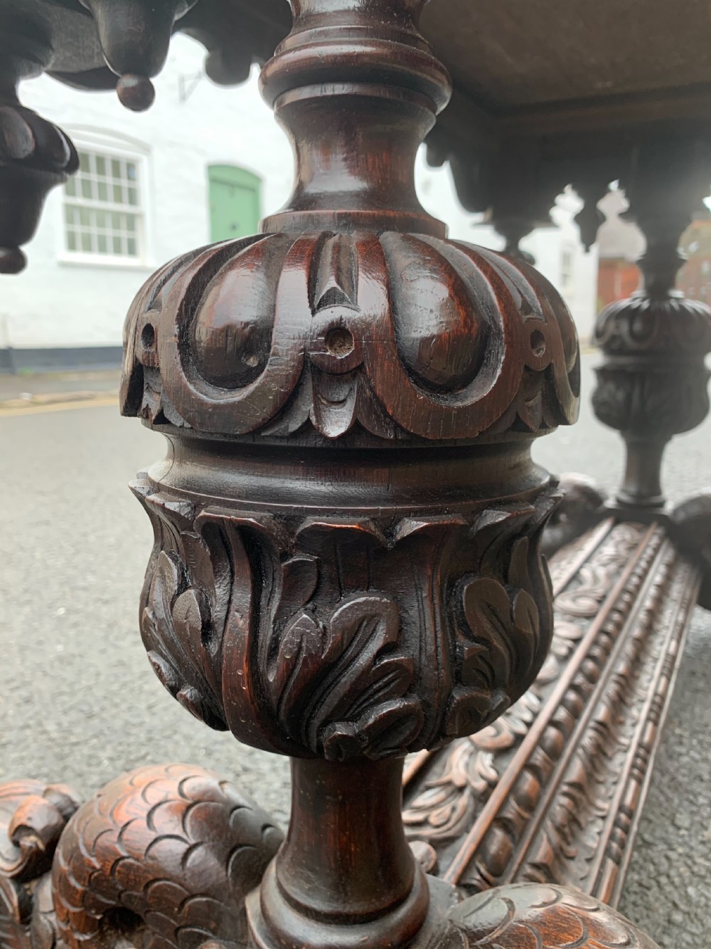 Continental carved Oak centre table  View IX