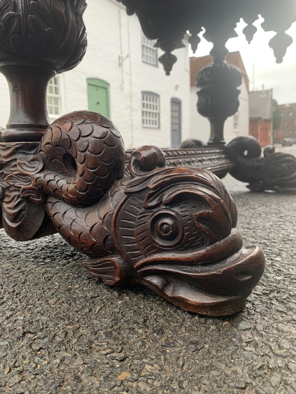Continental carved Oak centre table  View X