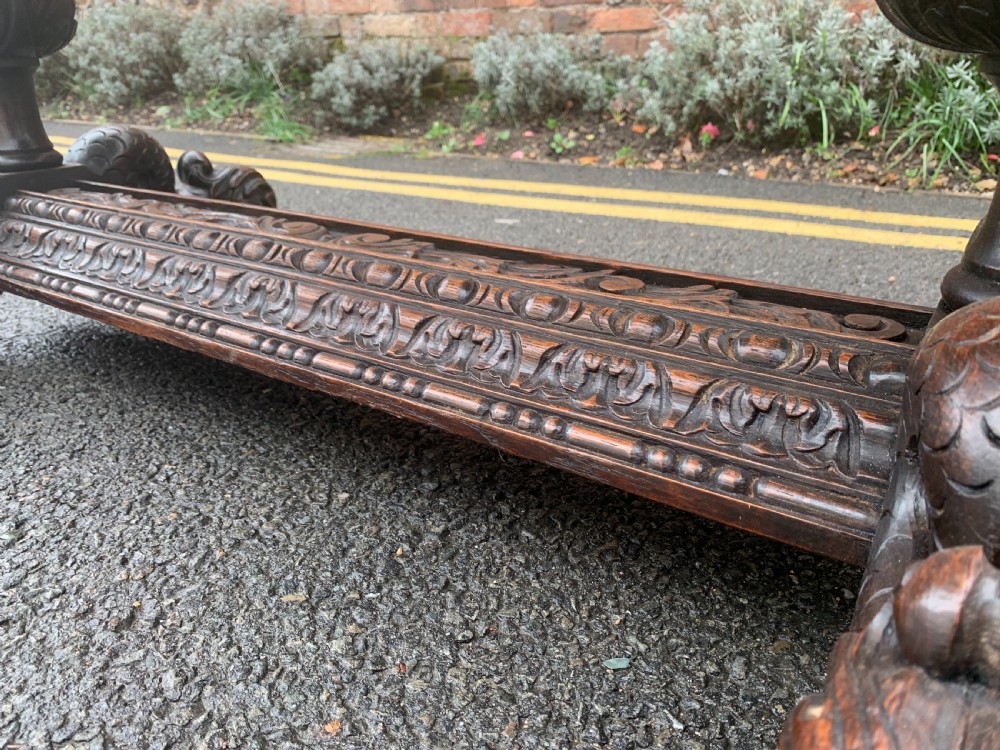 Continental carved Oak centre table  View XI