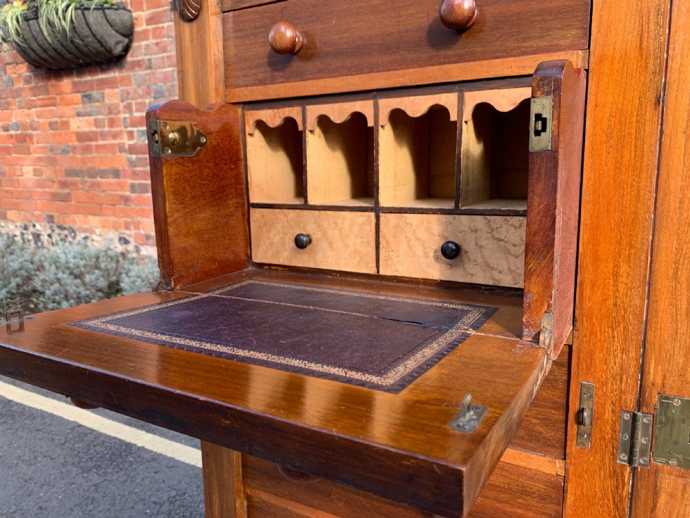 Victorian Mahogany secretaire Wellington chest View II