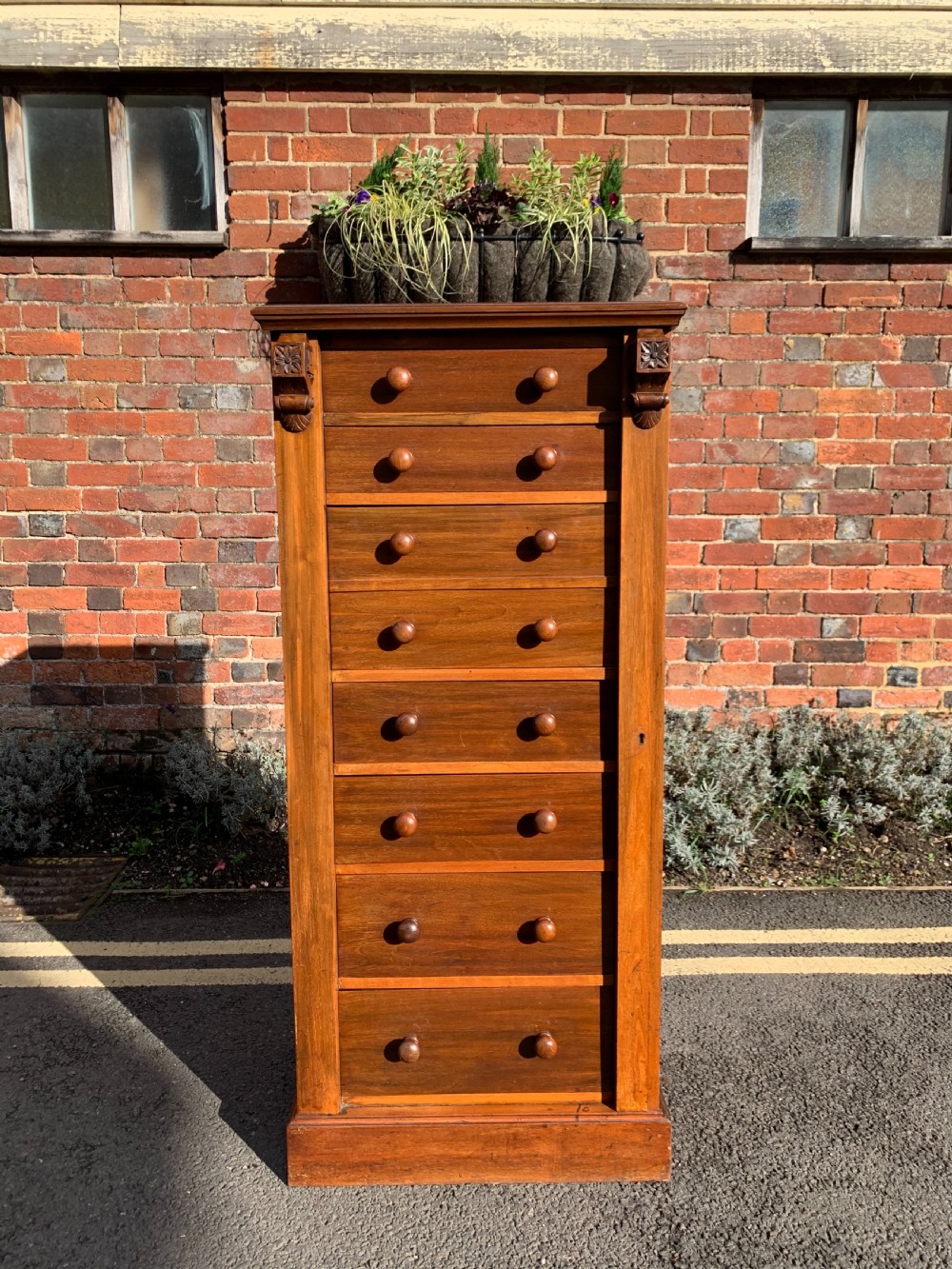 Victorian Mahogany secretaire Wellington chest View III