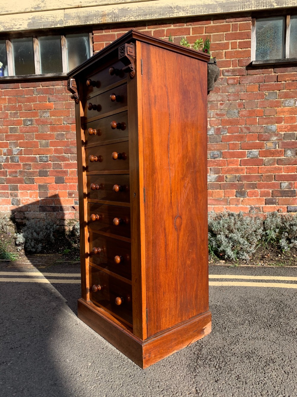 Victorian Mahogany secretaire Wellington chest View V