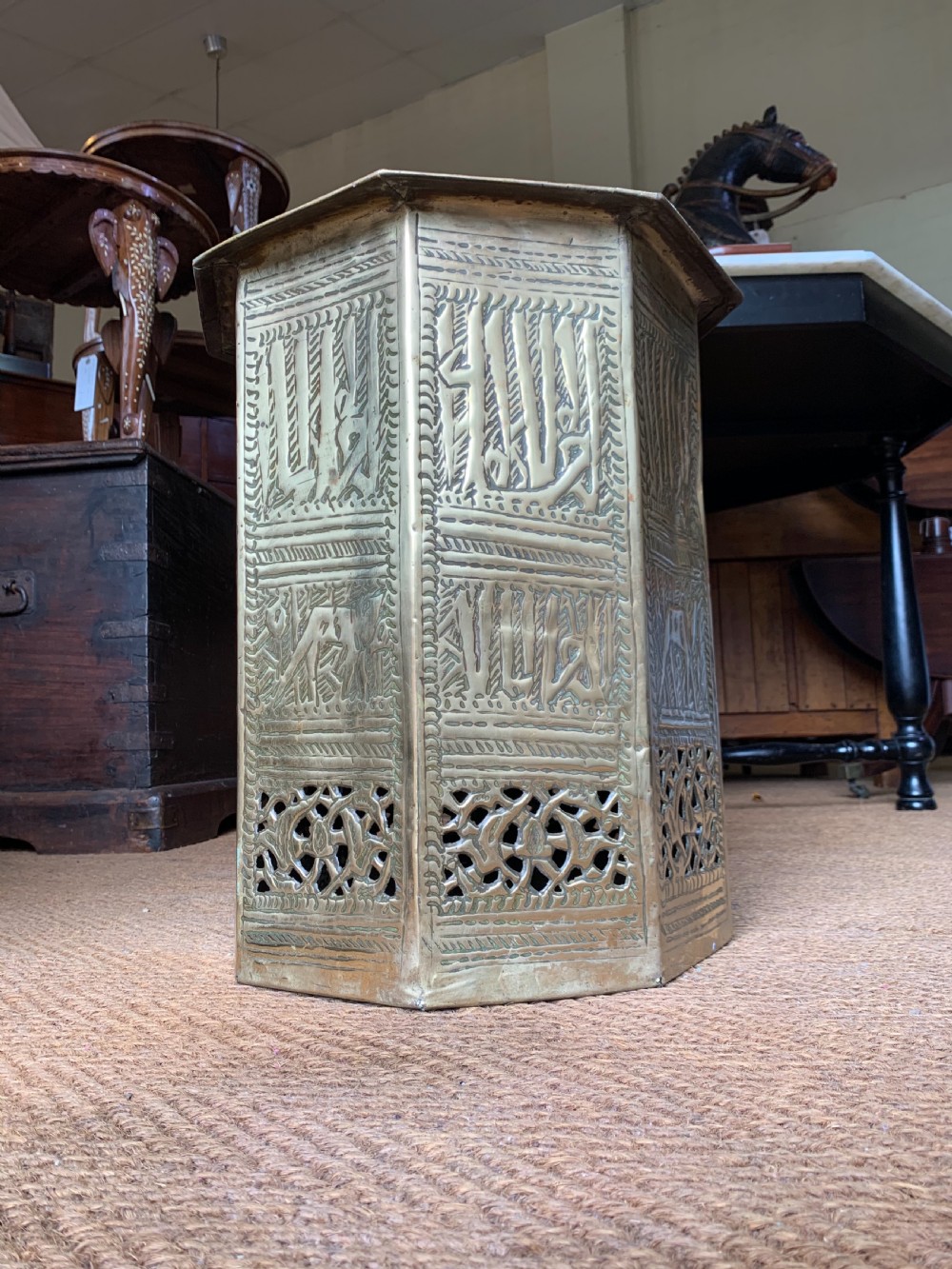 Cairoware brass table 