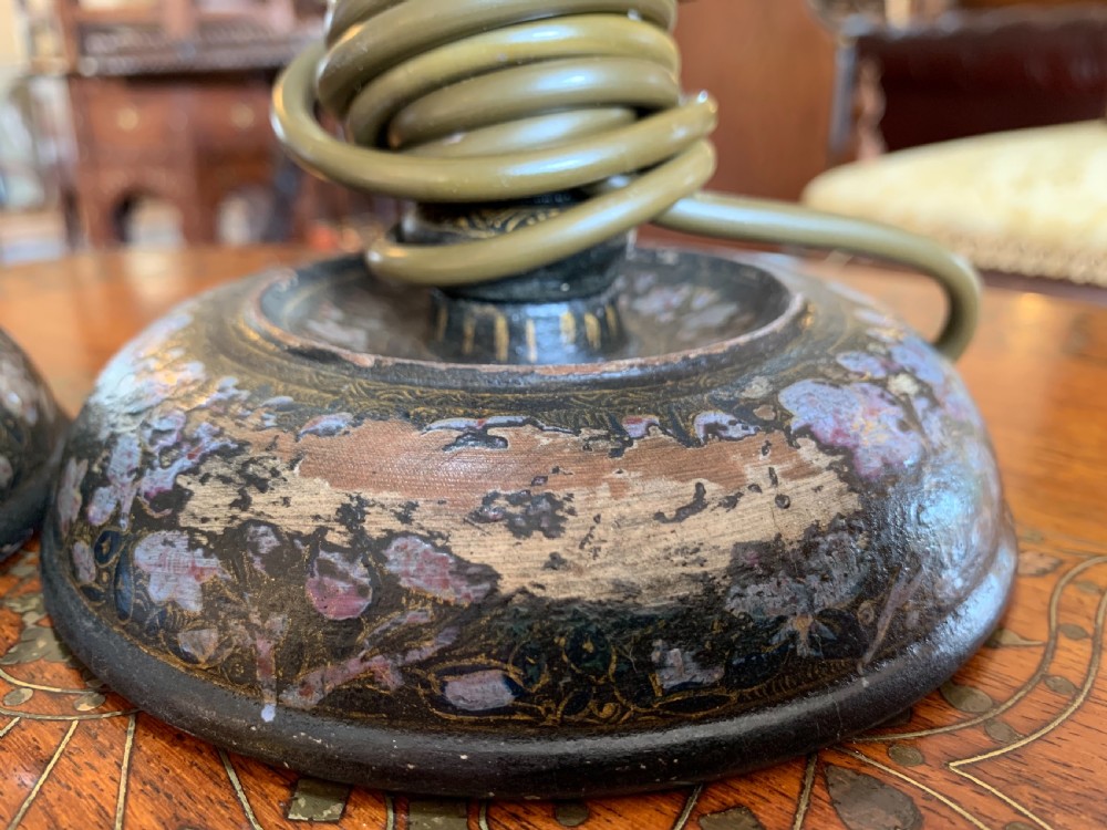 Pair of Kashmiri lamps  View III