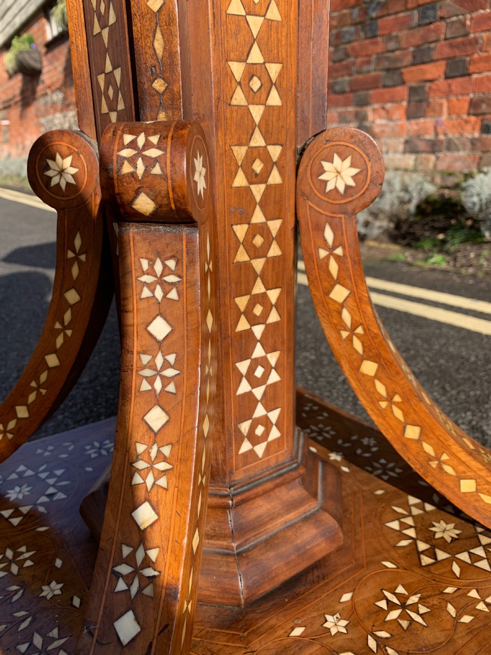 Nineteenth century inlaid table  View IV