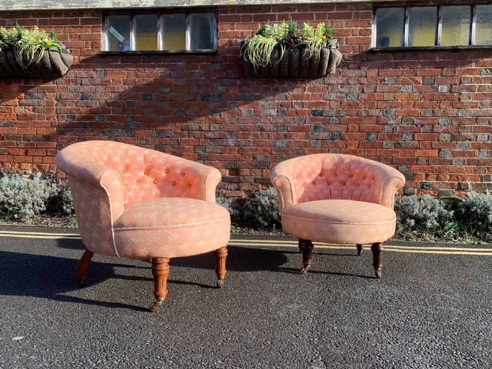 Matched pair of Victorian Walnut chairs 