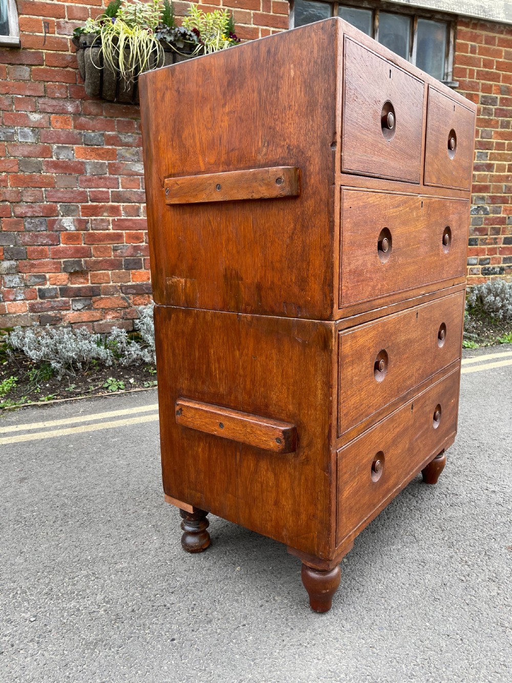 Teak military campaign chest View II