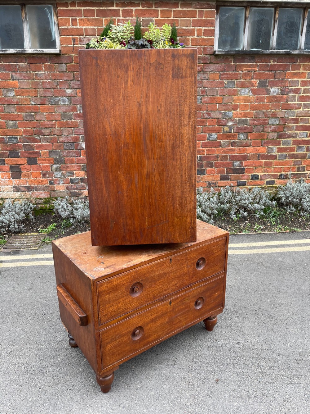 Teak military campaign chest View X