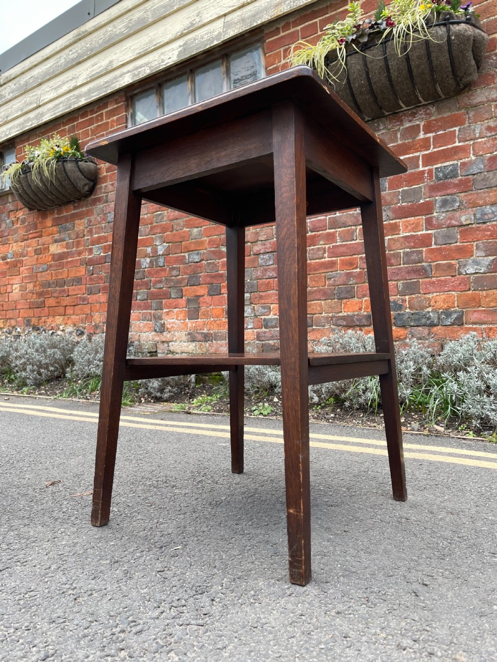 Pair of arts and crafts influenced tile topped tables  View III