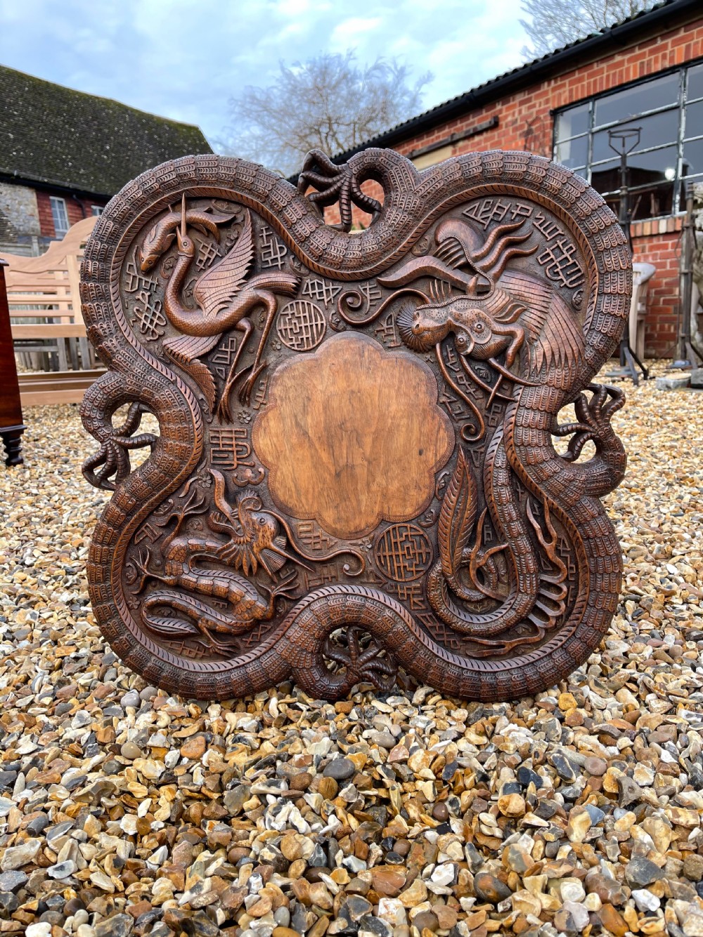 Kashmiri carved walnut table  View IV