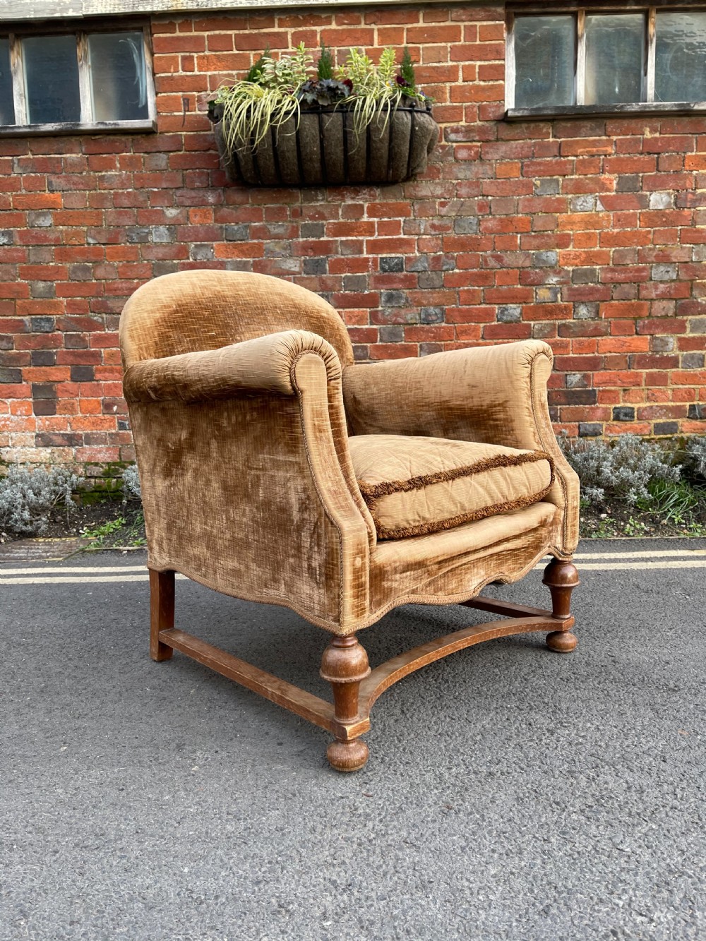 Oak framed armchair 