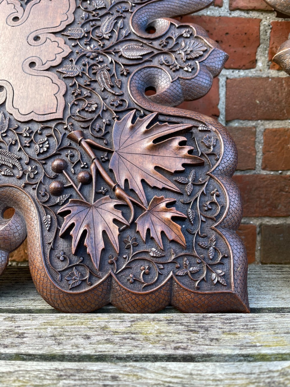 Pair of Kashmiri carved Walnut tables  View II