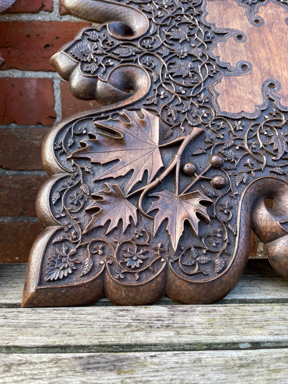 Pair of Kashmiri carved Walnut tables  View III