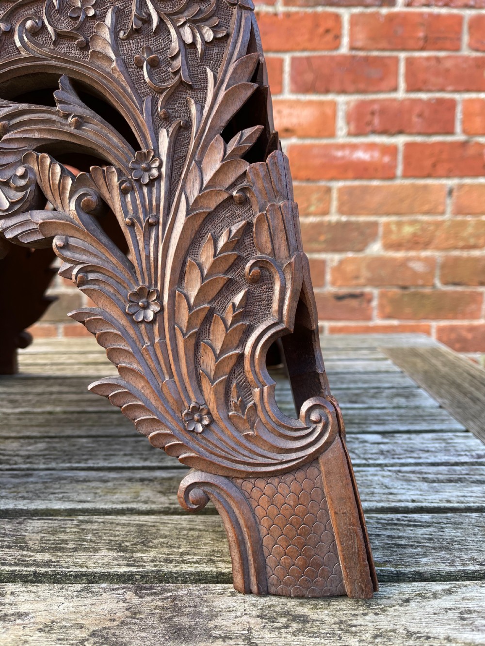 Pair of Kashmiri carved Walnut tables  View VI