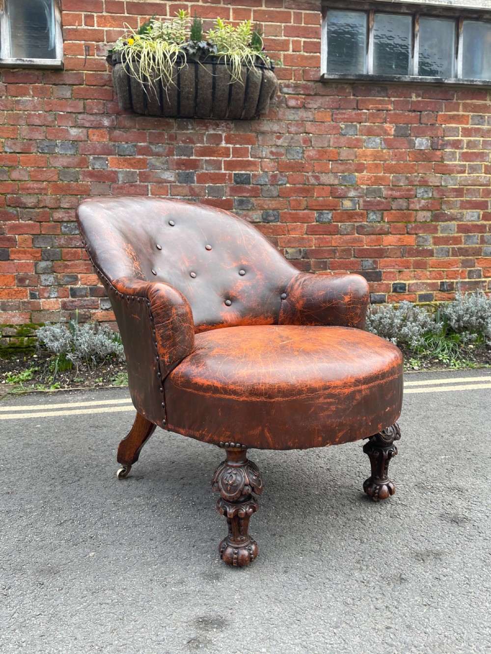 Victorian leather armchair 
