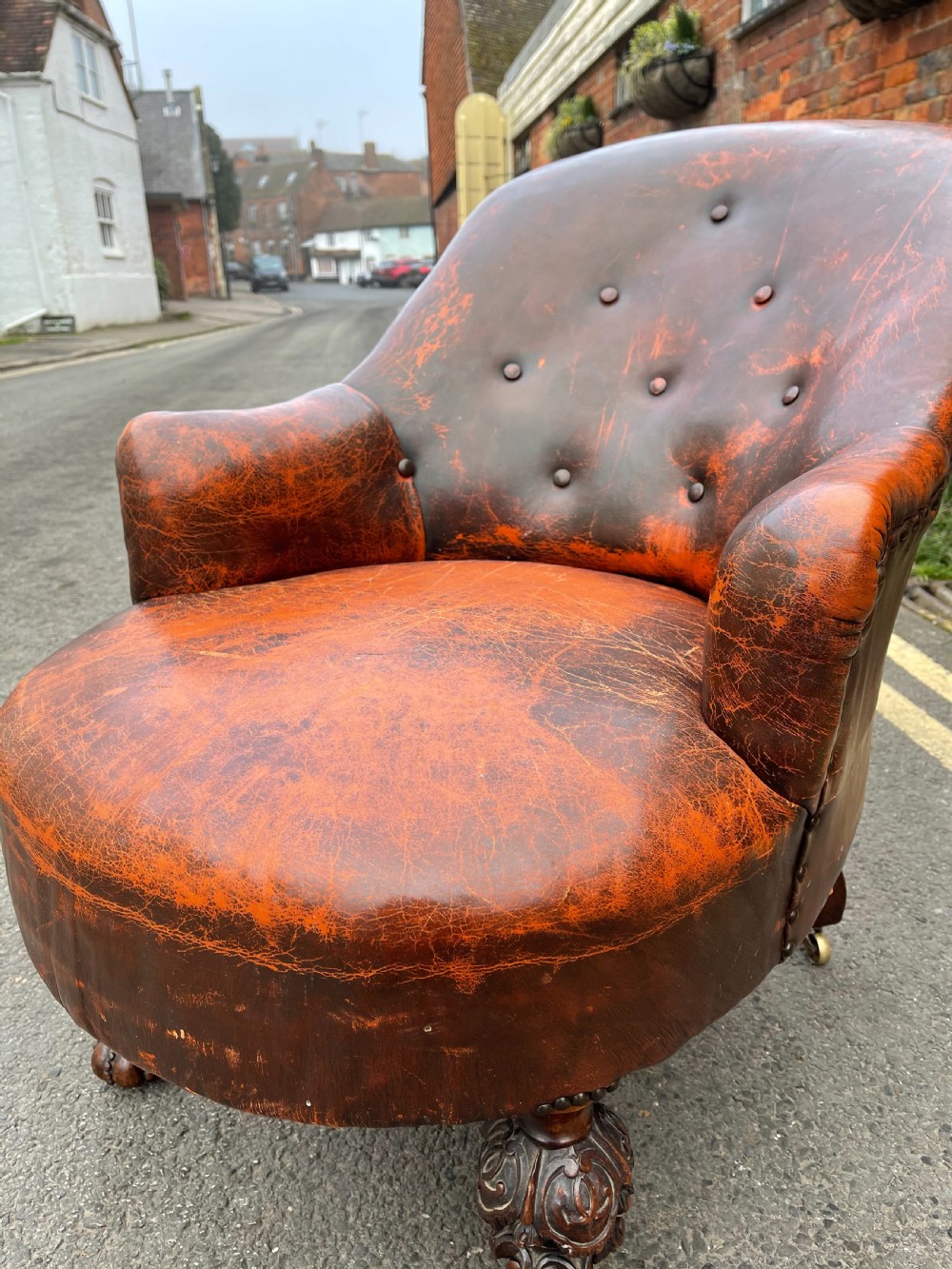 Victorian leather armchair  View II