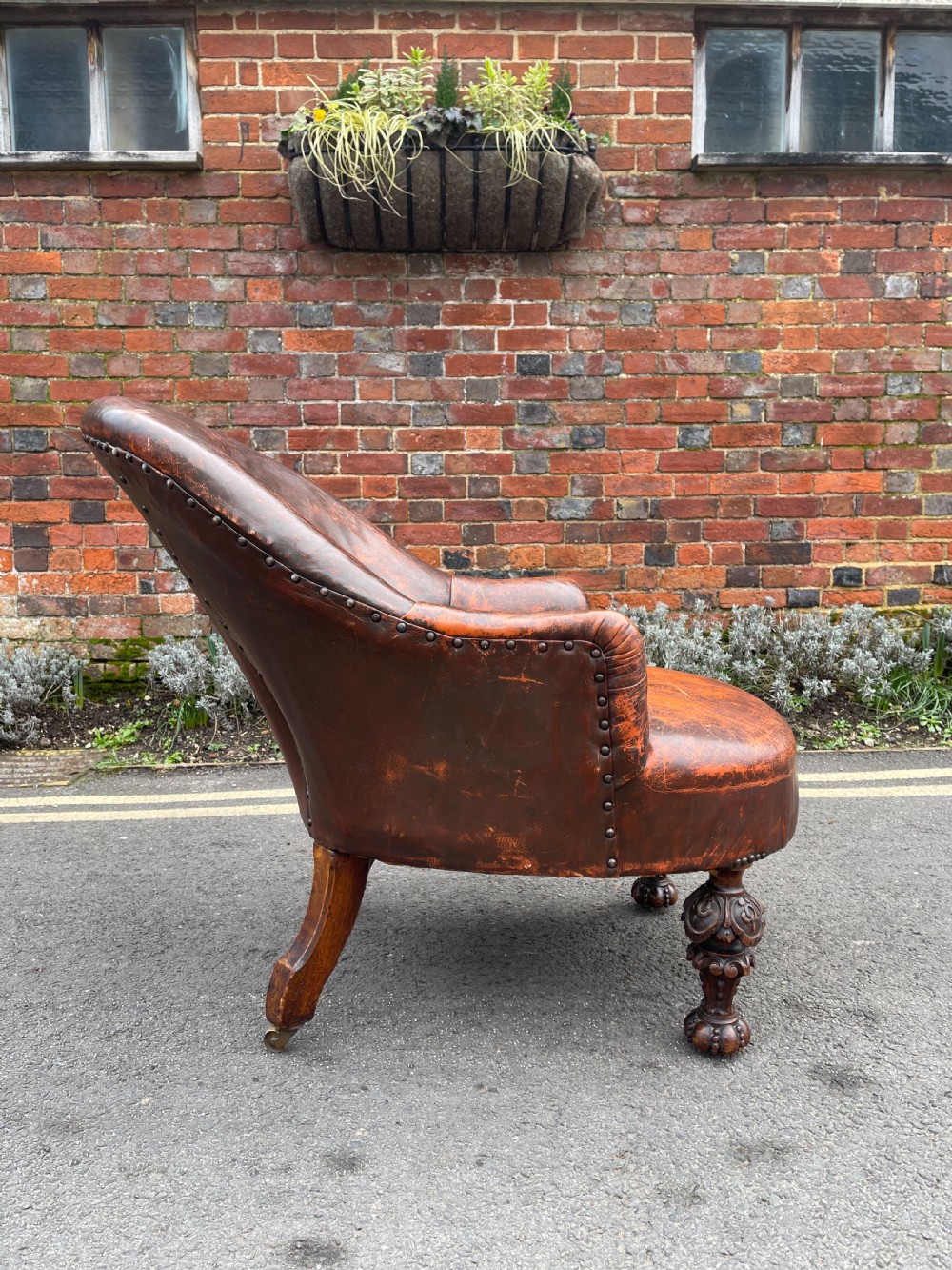 Victorian leather armchair  View III